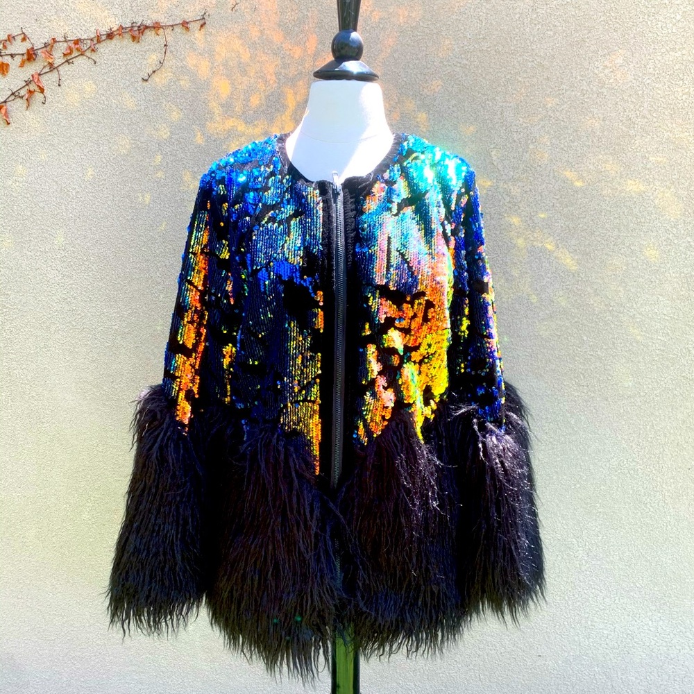 Donna Salyers’ Velvet Sequin Faux Fur Jack